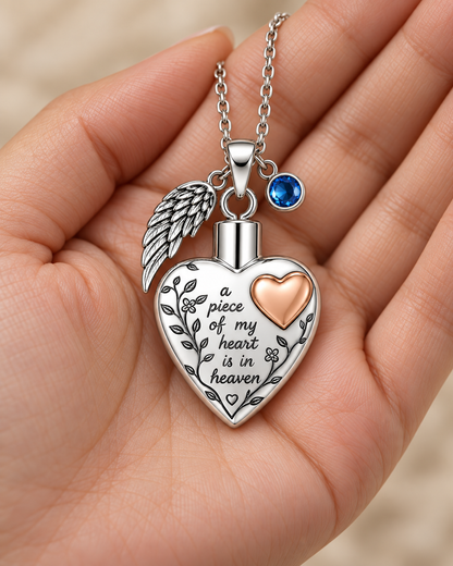 A Piece of My Heart Is in Heaven Memorial Necklace
