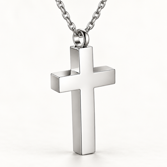 Silver Cross Memorial Necklace | Simple Faith Pendant