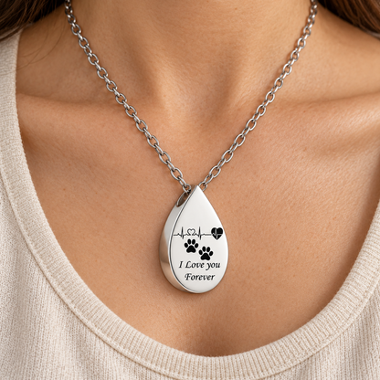 Paw Print Necklace for Pet Loss – Forever Loved Keepsake