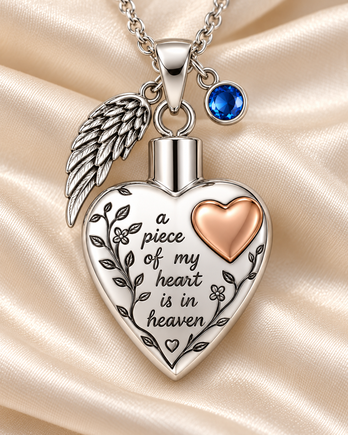 A Piece of My Heart Is in Heaven Memorial Necklace