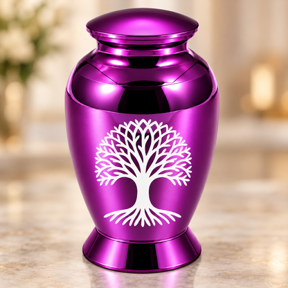Keepsake Embrace Pearl Purple Tree of Life Cremation Urn