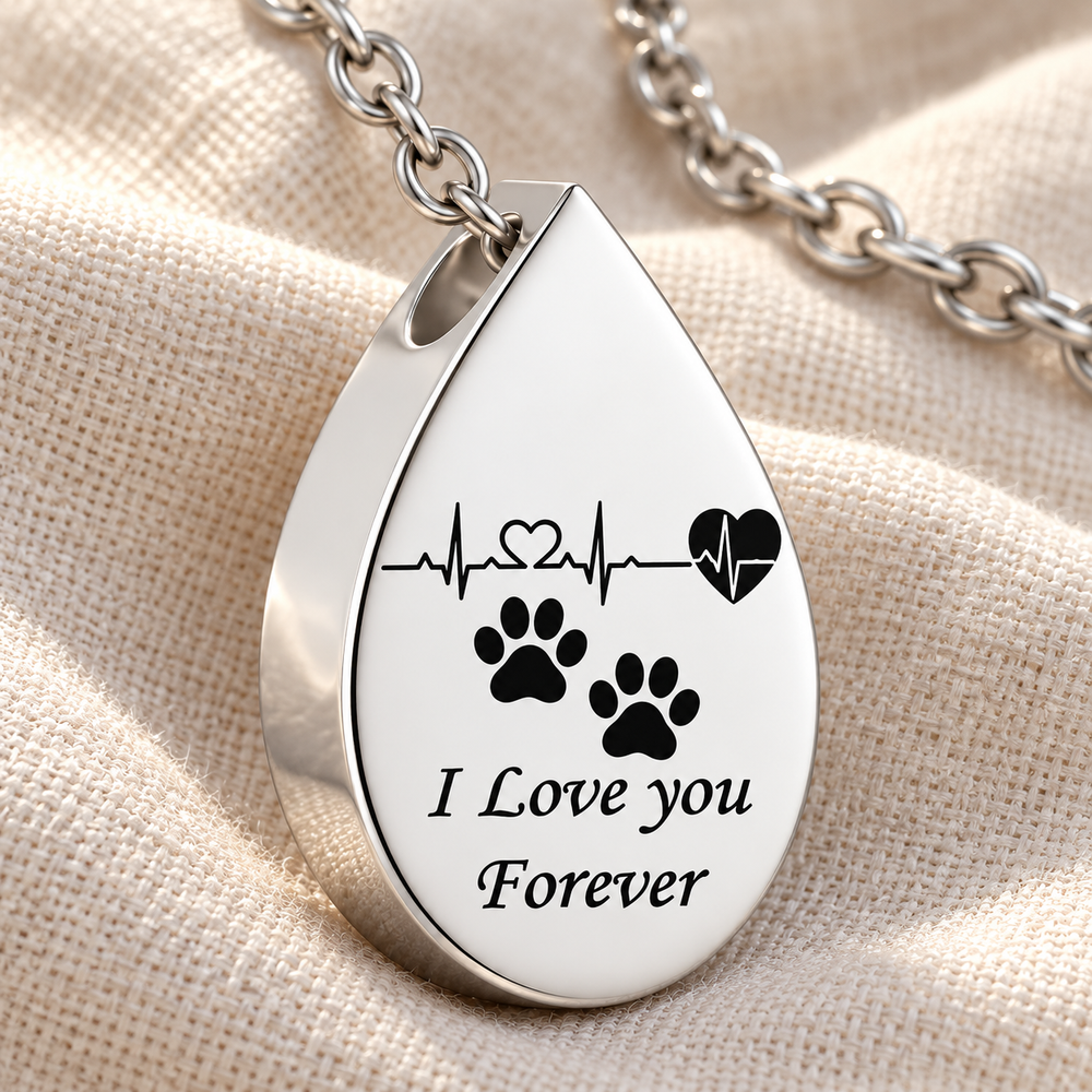 Paw Print Necklace for Pet Loss – Forever Loved Keepsake