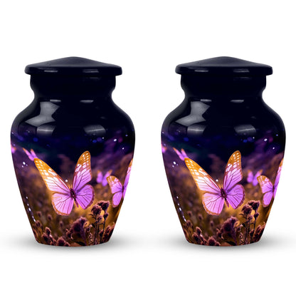 Classic pink butterfly cremation urn.
