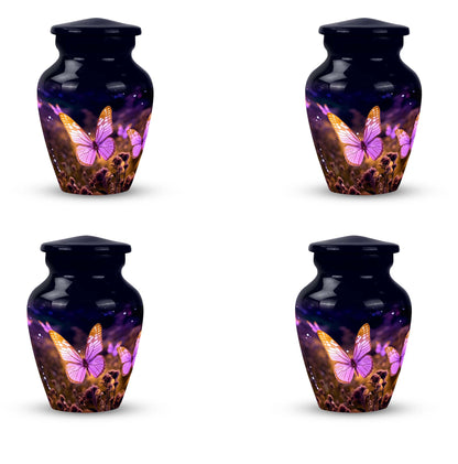 Classic pink butterfly cremation urn.