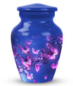 Purple Butterfly Memorial Urn made of Aluminium for Ashes.