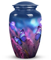 Classic purple butterfly urn for human ashes.