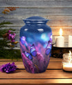 Classic purple butterfly urn for human ashes.
