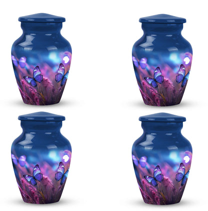 Classic purple butterfly urn for human ashes.