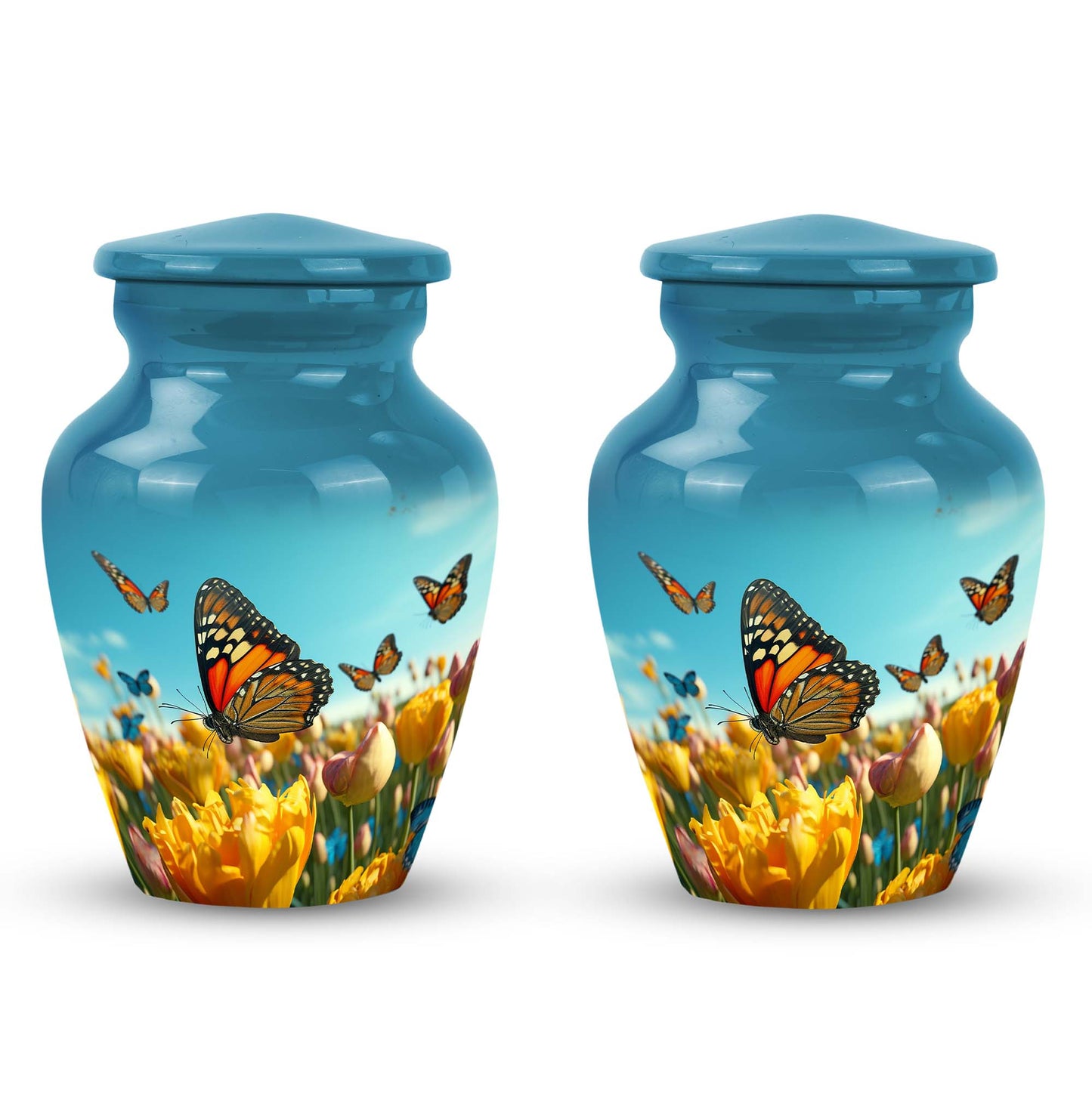 3 Inch Classic Monarch Butterflies Cremation Urn for Ashes