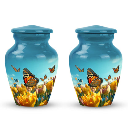 3 Inch Classic Monarch Butterflies Cremation Urn for Ashes