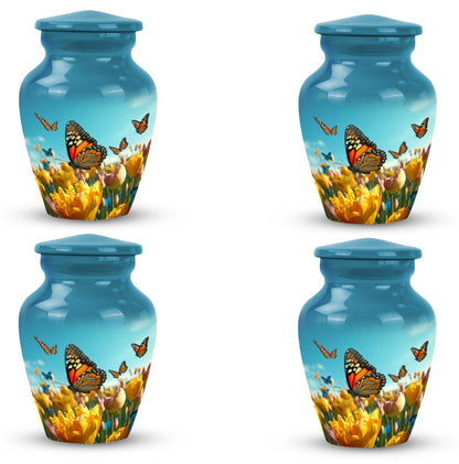 3 Inch Classic Monarch Butterflies Cremation Urn for Ashes