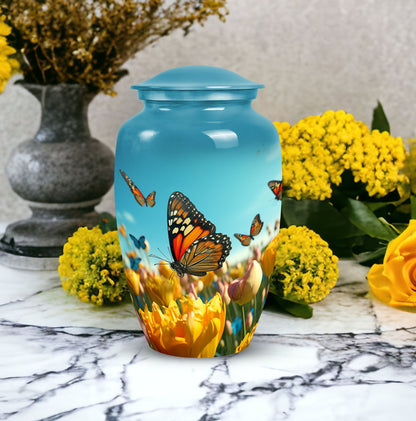 3 Inch Classic Monarch Butterflies Cremation Urn for Ashes