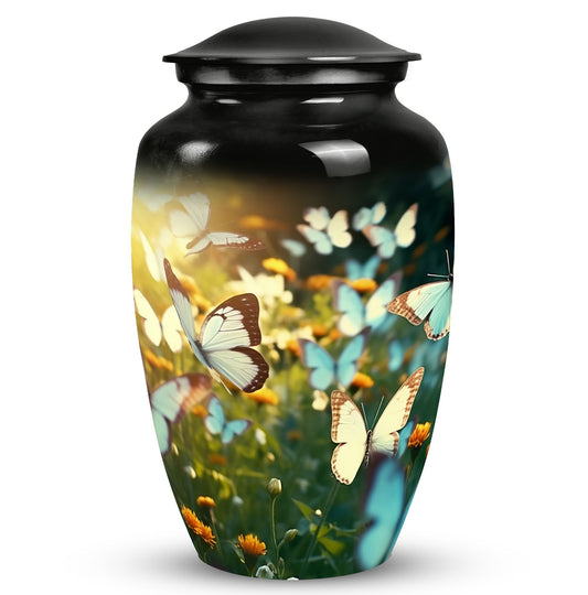 Butterflies Memorial Urn Aluminium Classic Design.
