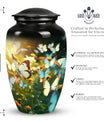 Butterflies Memorial Urn Aluminium Classic Design.