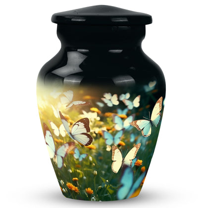 Butterflies Memorial Urn Aluminium Classic Design.