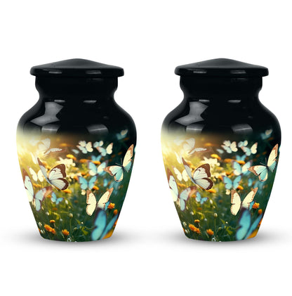 Butterflies Memorial Urn Aluminium Classic Design.