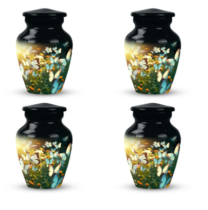 Butterflies Memorial Urn Aluminium Classic Design.