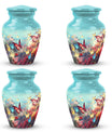 Colorful Butterflies Classic Urn for Human Ashes with Velvet Pouch
