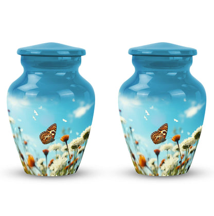 Classic 3-inch aluminium cremation urn for ashes.