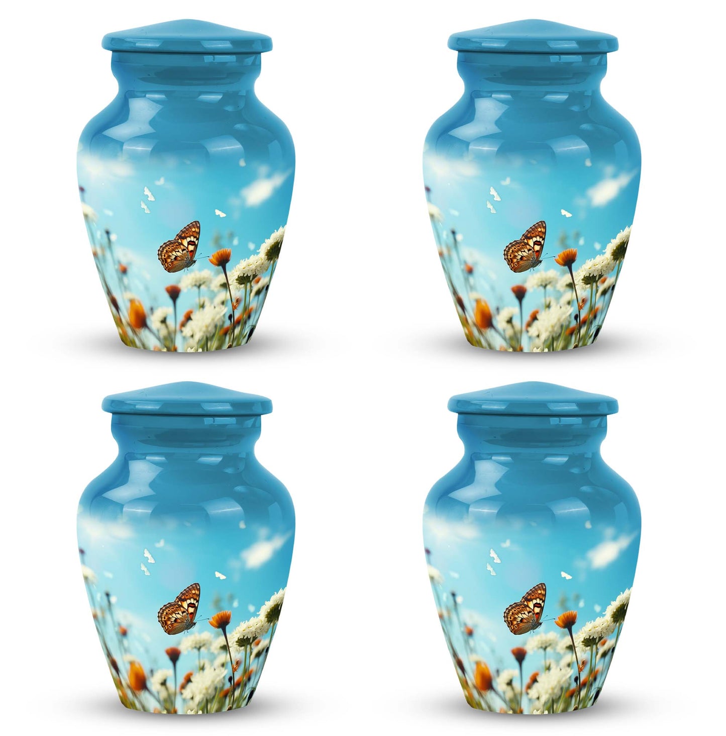 Classic 3-inch aluminium cremation urn for ashes.
