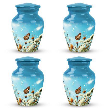 Classic 3-inch aluminium cremation urn for ashes.