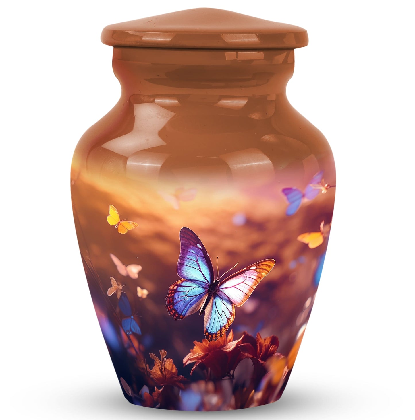 Blue Butterflies Cremation Urn for Cremated Human ashes