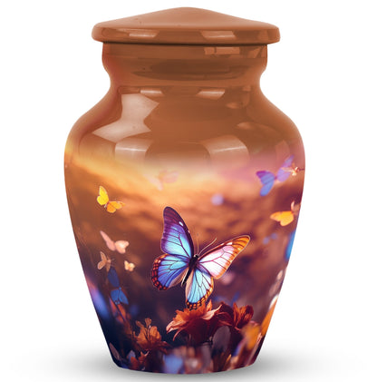 Blue Butterflies Cremation Urn for Cremated Human ashes