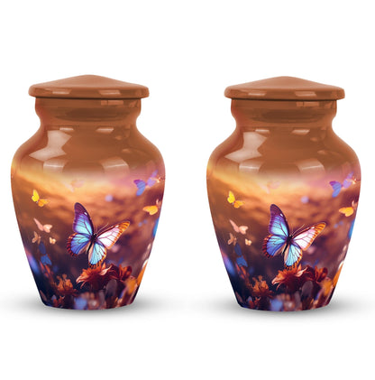 Blue Butterflies Cremation Urn for Cremated Human ashes
