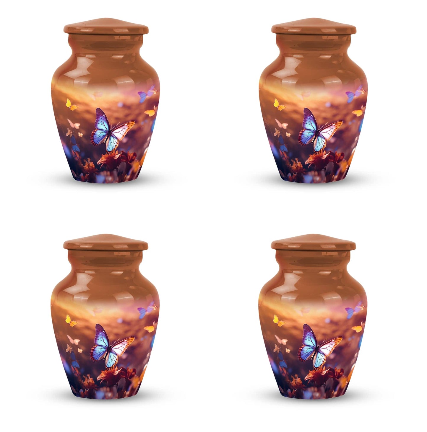 Blue Butterflies Cremation Urn for Cremated Human ashes