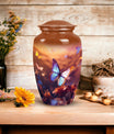 Blue Butterflies Cremation Urn for Cremated Human ashes
