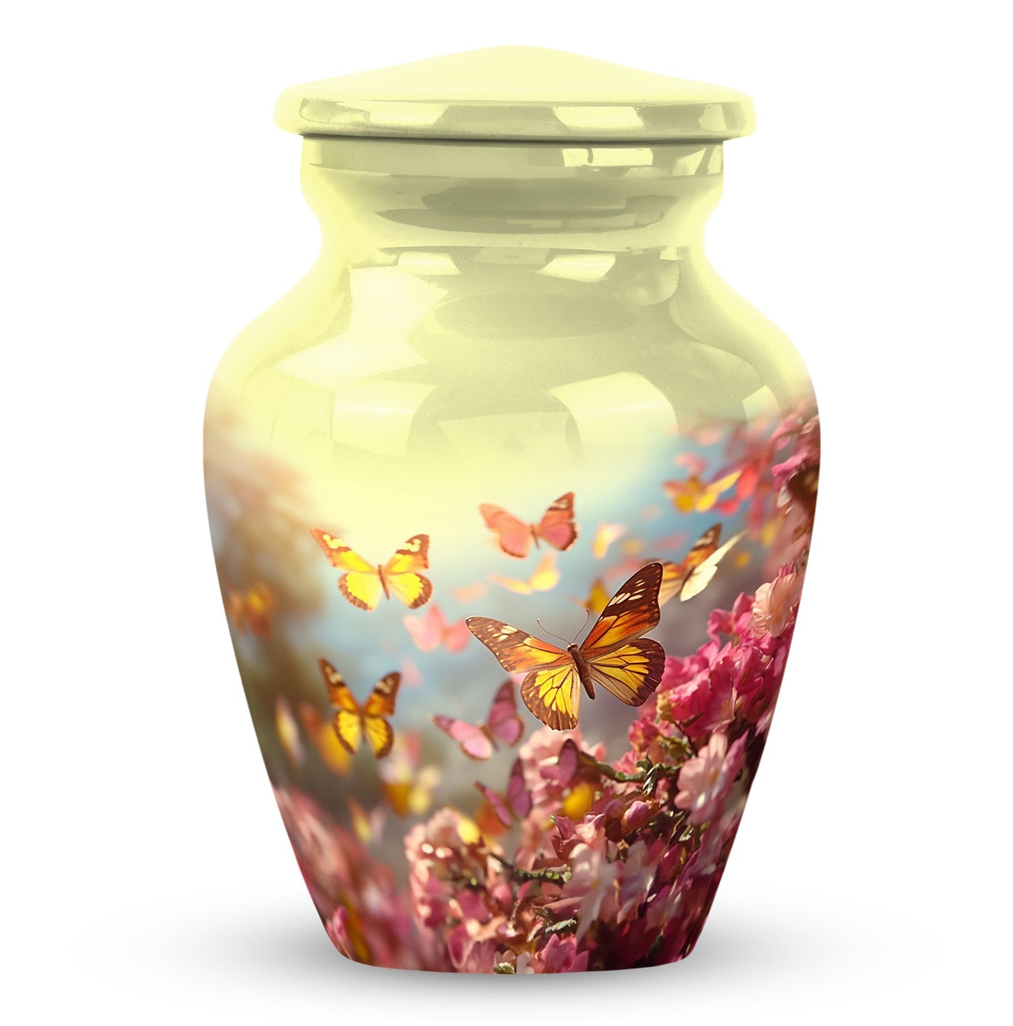 Colorful Butterflies Cremation Urn.