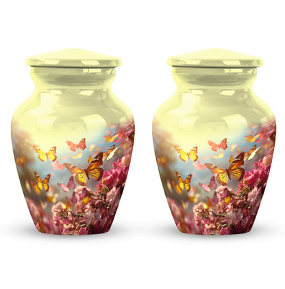 Colorful Butterflies Cremation Urn.