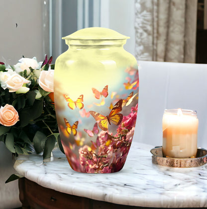 Colorful Butterflies Cremation Urn.