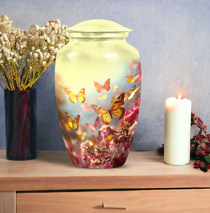 Colorful Butterflies Cremation Urn.