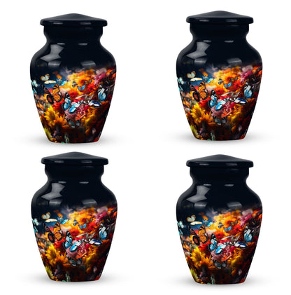 colorful butterflies cremation urn for human ashes.