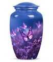 purple butterflies aluminum urn for human ashes
