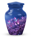 purple butterflies aluminum urn for human ashes