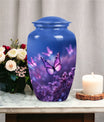 purple butterflies aluminum urn for human ashes