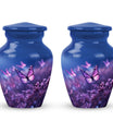 purple butterflies aluminum urn for human ashes