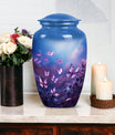 Classic Urn, Personalized Purple Butterflies Cremation Urn.