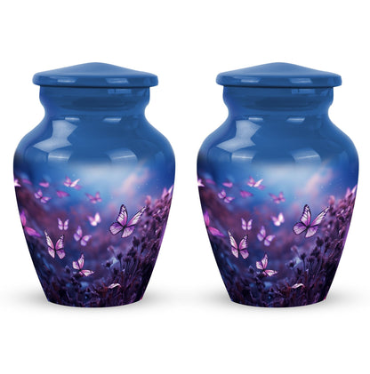 Classic Urn, Personalized Purple Butterflies Cremation Urn.