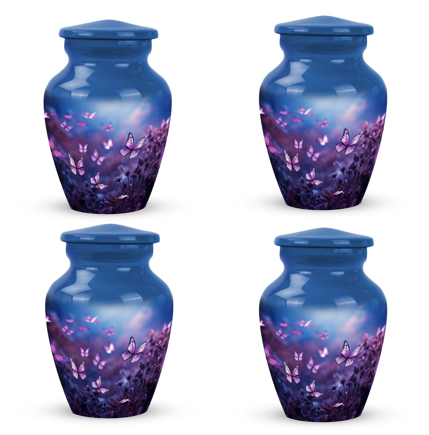 Classic Urn, Personalized Purple Butterflies Cremation Urn.