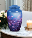 Classic Urn, Personalized Purple Butterflies Cremation Urn.