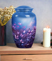 Classic Urn, Personalized Purple Butterflies Cremation Urn.