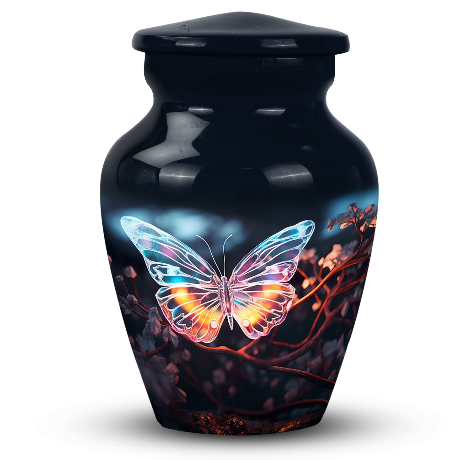 Magical Butterfly Cremation Urn in Aluminium for adult ashes