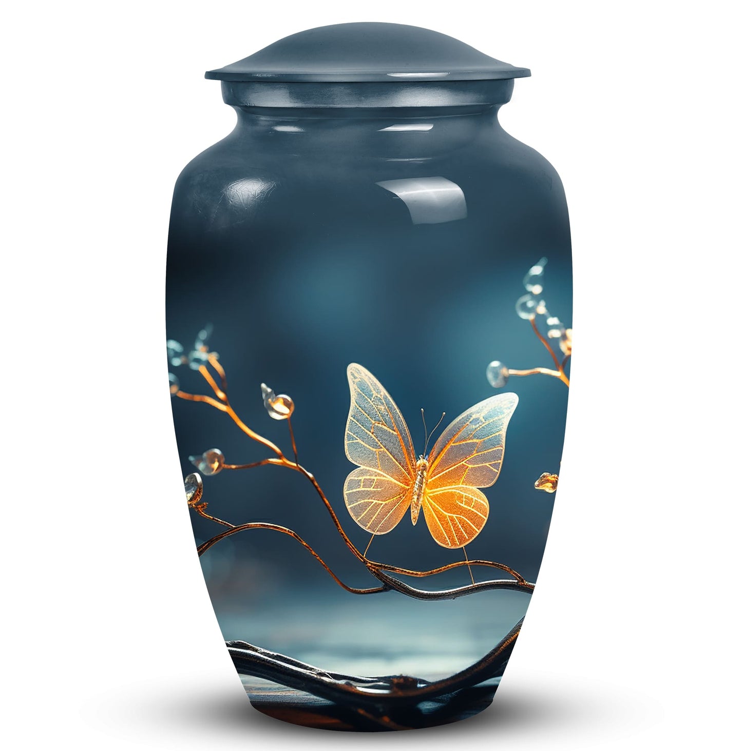 Magical Glowing Butterfly Memorial Urn, 3-inch Urn.