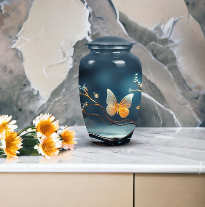 Magical Glowing Butterfly Memorial Urn, 3-inch Urn.