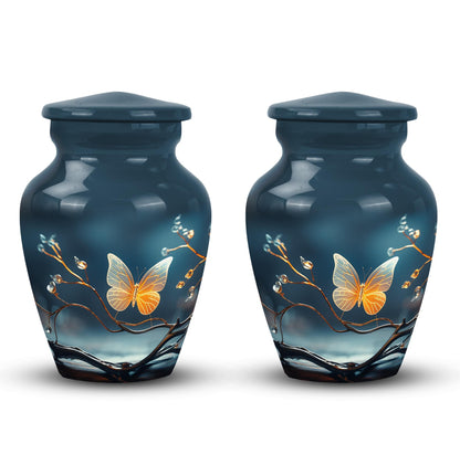 Magical Glowing Butterfly Memorial Urn, 3-inch Urn.