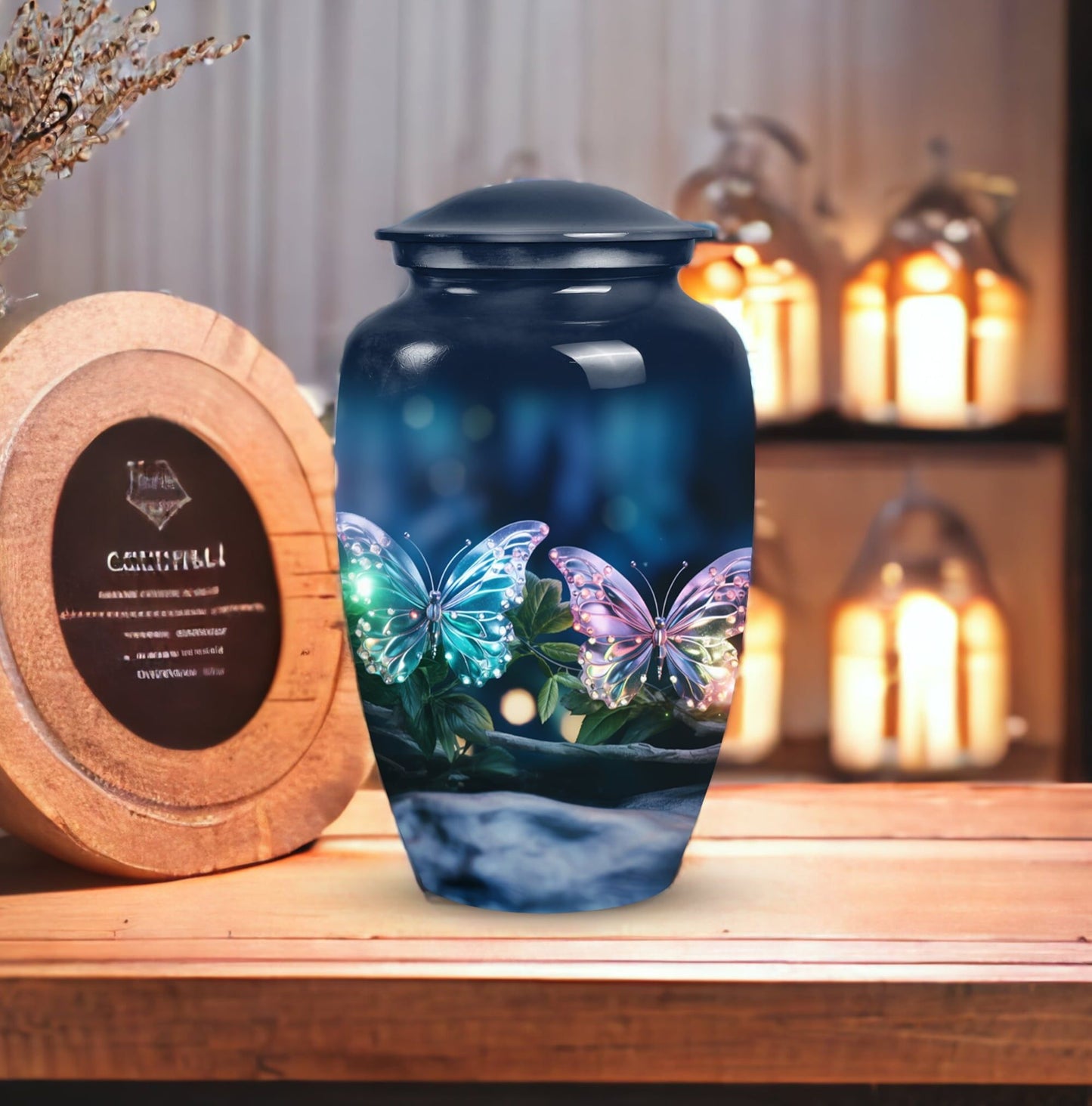 Fantasy Butterfly Large Classic Urn for Human Ashes