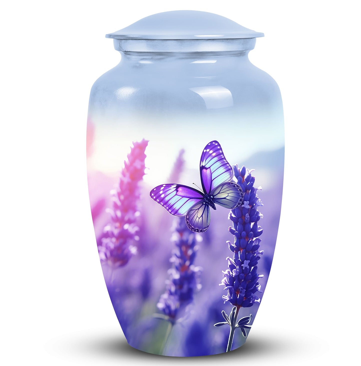 Large Purple Butterfly Urn for Ashes with Personalised.